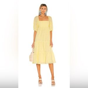 Amanda Uprichard Yellow Tiered Ruffled Sundress
